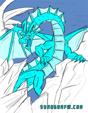 Ice Dragon with flat colour